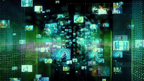 media images floating in cyberspace